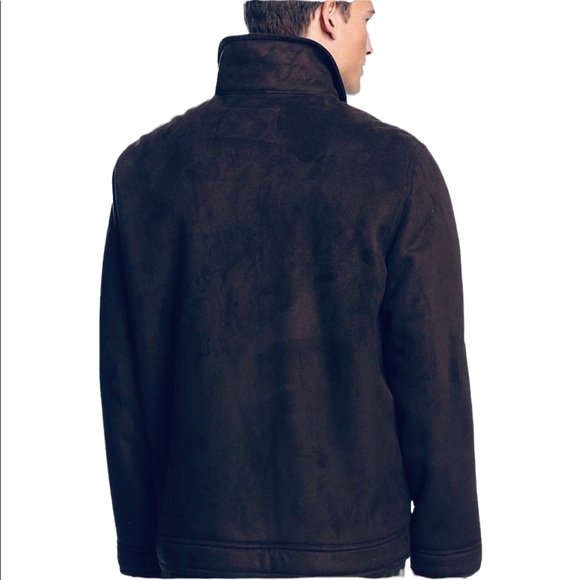 Portfolio Brown Faux Suede Fur Lining Zip Jacket - Picture 2 of 8